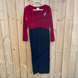 Walt Disney World Velour Velvet Maxi Minnie Dress